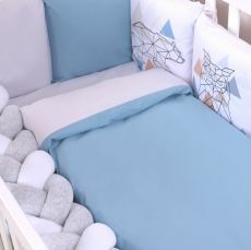 Дитячий постільний комплект Baby Veres Scandi blue (6 одиниць) сатин та велюр